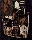 Dead city or city on the blue river by Egon Schiele